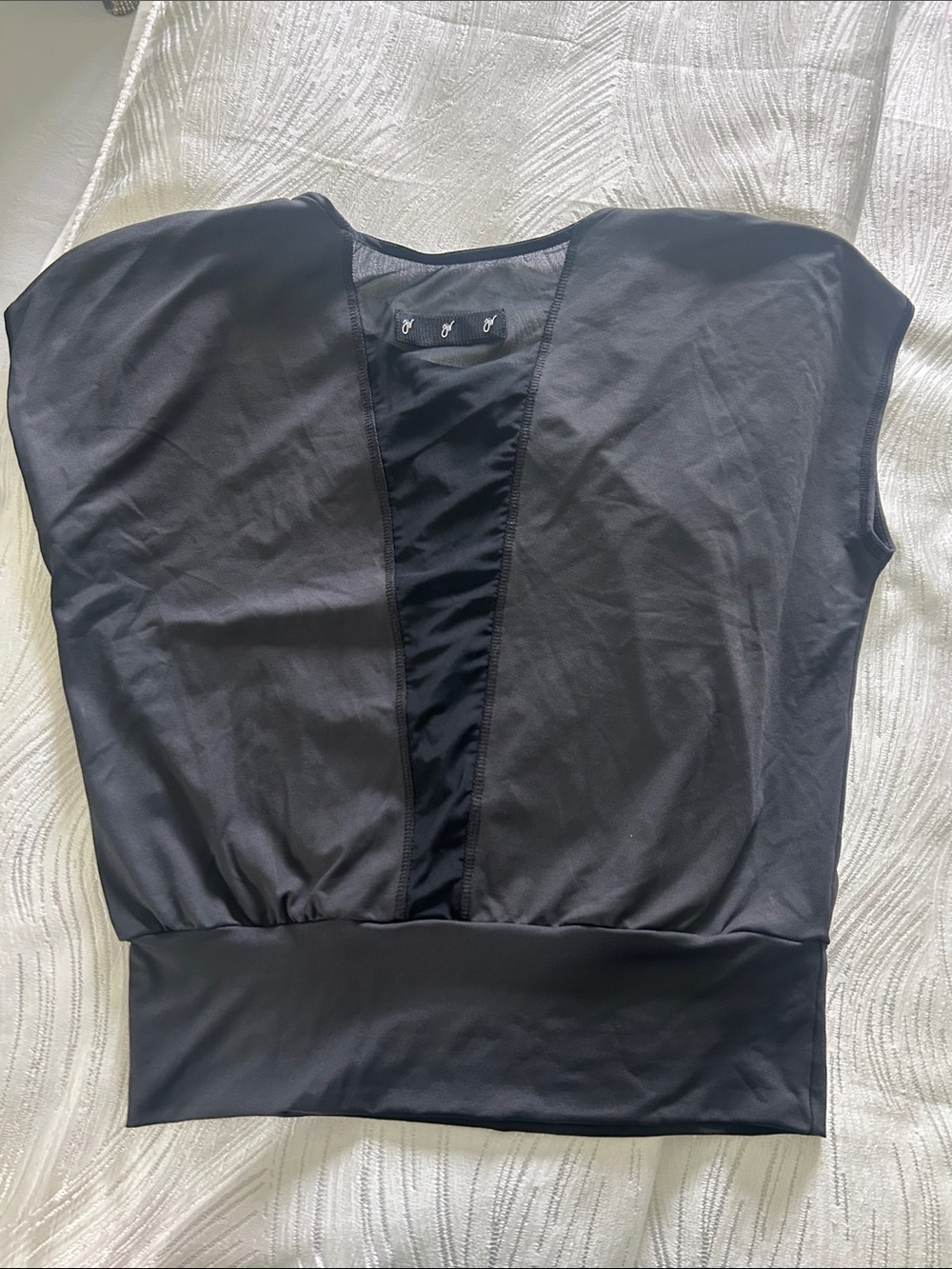 Women’s Black Short Sleeve Blouse - Jiv Sport- Figure Skating Top